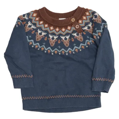 Christmas sweater (Blue, Brown, Multicolored) from Lindex Baby Cotton