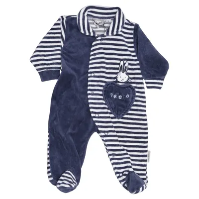 Strampler (Blau, Weiß) von Petter & Kajsa Baumwolle, Polyester