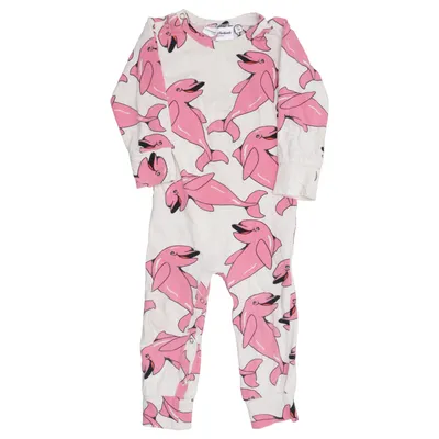 Barboteuse (Rose, Beige) de Mini Rodini Élasthane, Coton biologique