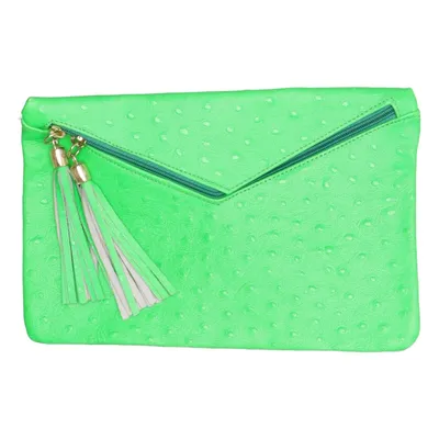 Clutch (Groen) van Borse in Pelle Leer