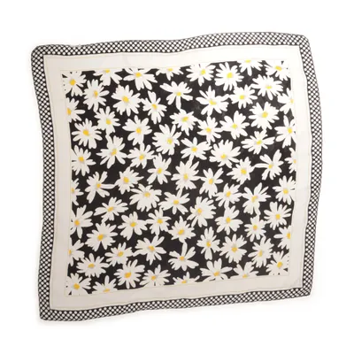 Scarf (Svart, Vit, Gul) från Reine Seide Silke