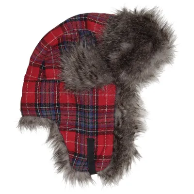 Trapper hat (Red, Multicolored) from DeVal Acrylic, Polyester, Wool