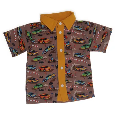 Short sleeve shirt (Brown, Multicolored) from Babauba Cotton, Elastane
