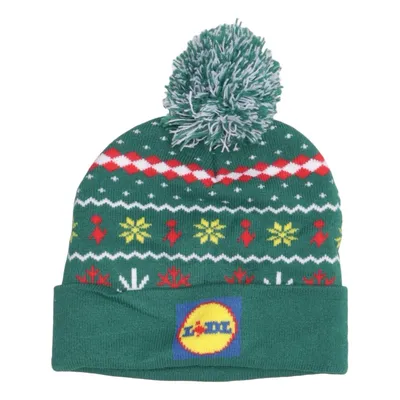 Bonnet à pompon (Vert, Multicolore) de Lidl Acrylique, Élasthane, Polyamide