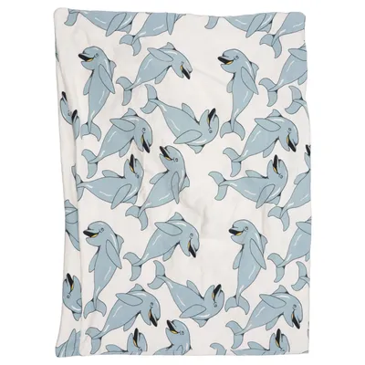 Kissenüberzug (Weiß, Blau) von Mini Rodini Elasthan, Bio-Baumwolle
