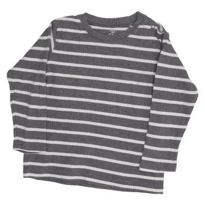 T-shirt à manches longues (Gris, Blanc) de Lindex Baby Coton, Élasthane