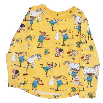 Long sleeve T-shirt (Yellow, Multicolored) from Pippi Långstrump by Martinex Elastane, Organic cotton