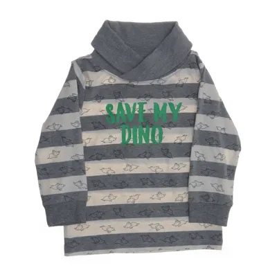 Long sleeve T-shirt (Gray, White) from Topomini Elastane, Organic cotton, Polyester