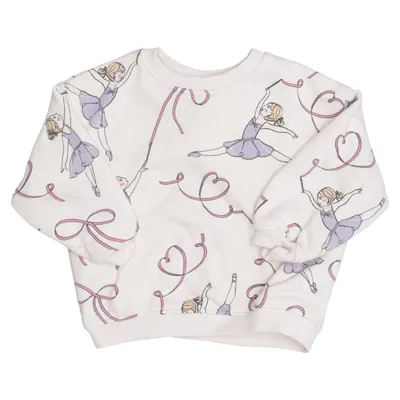 Sweatshirt (Beige, Meerkleurig) van Zara Katoen, Elastaan