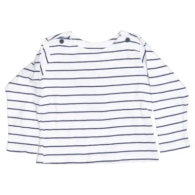 Long sleeve T-shirt (White, Blue) from Jojo Maman Bébé Cotton