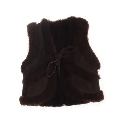 Leather vest (70s, 1970s, shearling) from Vintage Leather, Suede, Fur, Wool