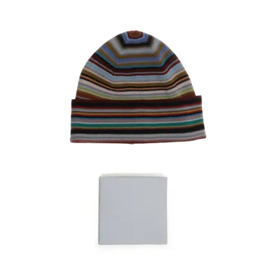 Beanie (Gray, Multicolored) from Paul Smith Wool