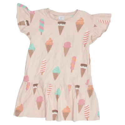 Dress (Beige, Multicolored) from Lindex Kids Cotton
