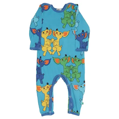 Barboteuse (Bleu, Multicolore) de Småfolk Élasthane, Coton biologique