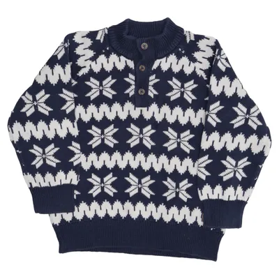 Julesweater (Blå, Hvid) fra Hatley Bomuld
