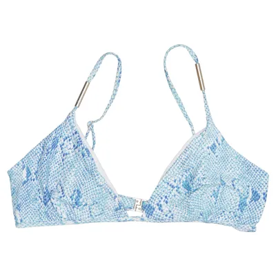 Bikini top (Blue, White) from Melissa Odabash Polyamide