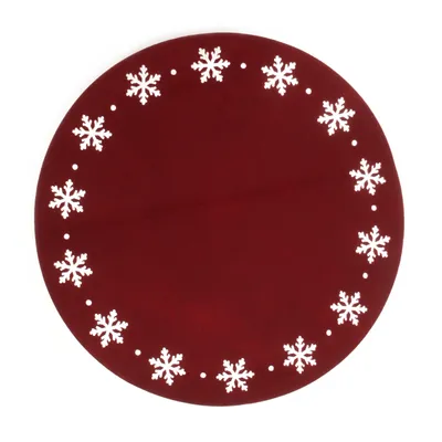 Kerstboom mat (Rood, Wit)