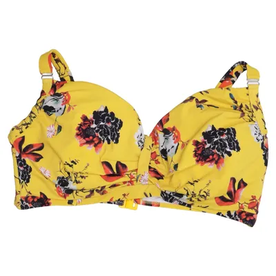 Bikini top (Gul, Flerfarvet) fra Zizzi Elastan, Polyamid