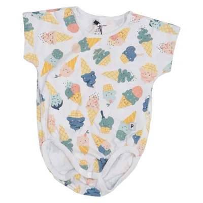 Body (White, Multicolored) from Polarn O. Pyret Elastane, Organic cotton