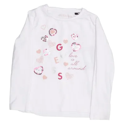 Langærmet t-shirt (Hvid) fra Guess Kids Bomuld, Elastan