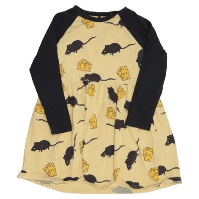 Dress (Yellow, Black) from Mini Rodini Elastane, Organic cotton