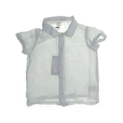 Short sleeve shirt (Blue, White) from H&M Cotton