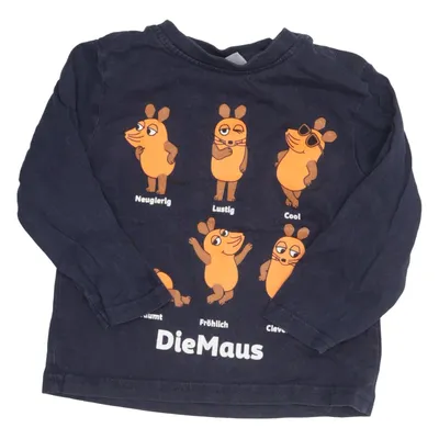 Langærmet t-shirt (Blå, Orange) fra DieMaus Bomuld
