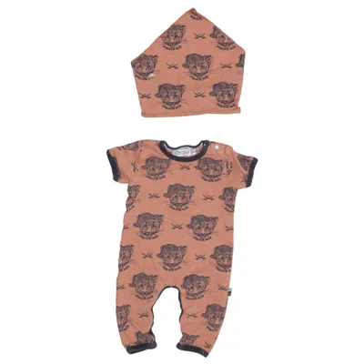 Rompers (Brown) from Dirkje Cotton, Elastane, Polyester