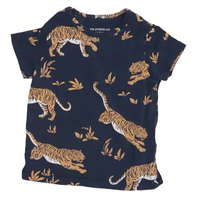 T-shirt (Blå, Brun) fra The Striped Cat
