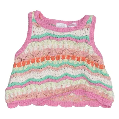 Tanktop (Roze, Groen, Meerkleurig) van Zara Katoen, Polyester