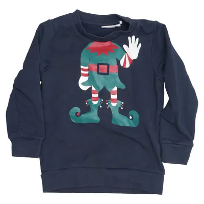 Sweatshirt (Blå, Flerfarvet) fra Name It Minimize Elastan, Økologisk bomuld