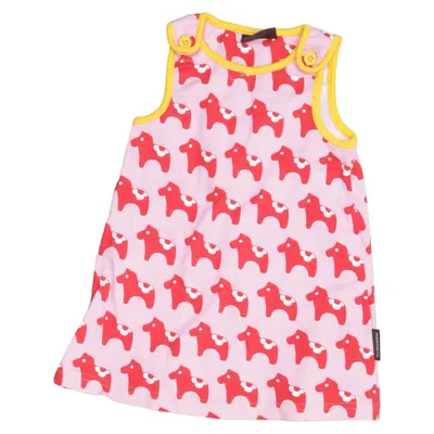 Dress (Pink, Red, Yellow) from Maxomorra Elastane, Organic cotton