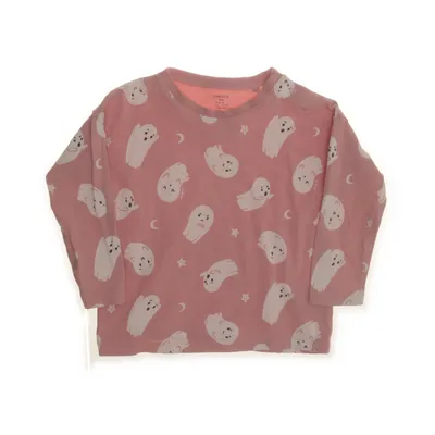 Langærmet t-shirt (Pink, Hvid) fra Lindex Baby Bomuld, Elastan