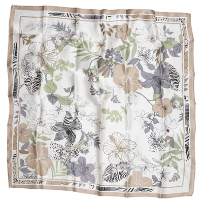 Lommetørklæde (Hvid, Brun, Grøn) fra Lilysilk