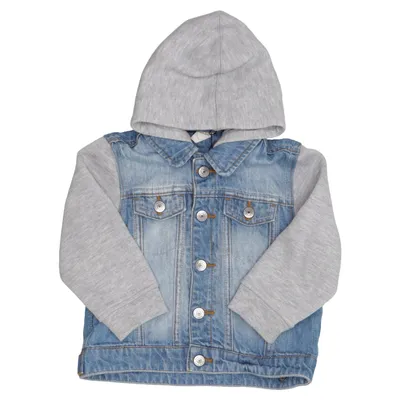 Veste en jean (Bleu, Gris) de H&M Coton, Polyester