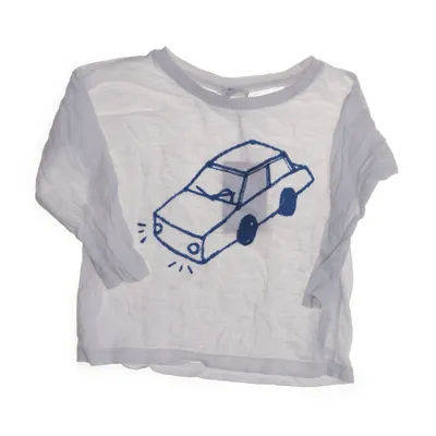 Langærmet t-shirt (Hvid, Blå) fra Zara Baby Bomuld