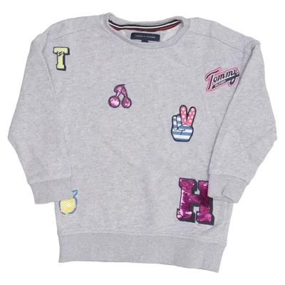 Sweatshirt (Gris, Multicolore) de Tommy Hilfiger Coton, Élasthane