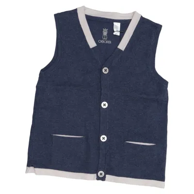 Gilet (Bleu, Beige) de Obaïbi Coton, Polyamide