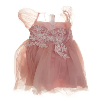 Blomsterpigekjole (Pink) Polyester, Viscose