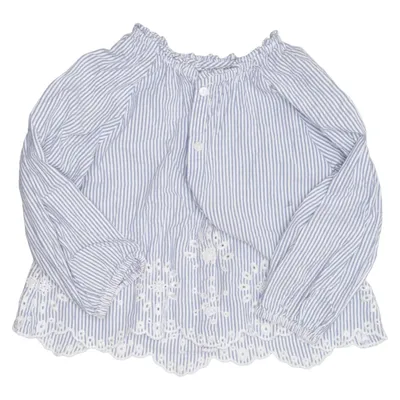Blouse (Blauw, Wit) van Zara Katoen