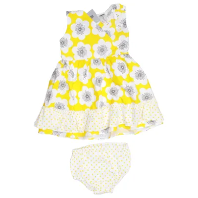Dress (Yellow, White) from Jacky Baby Cotton