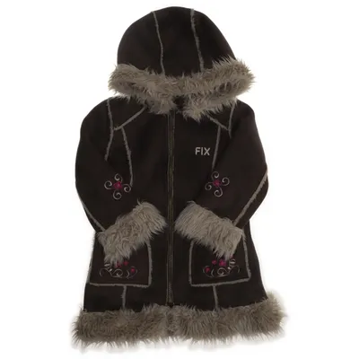 Shearling jas (Bruin, Meerkleurig) van Fix Polyester