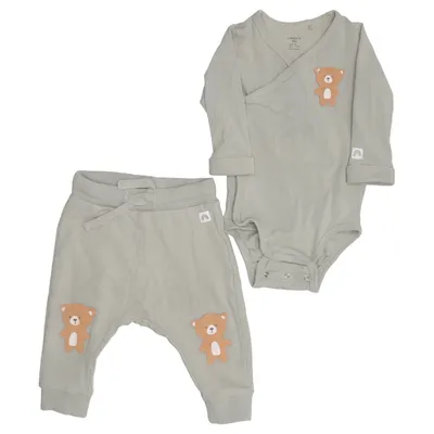Set (Groen) van Lindex Baby Katoen, Elastaan