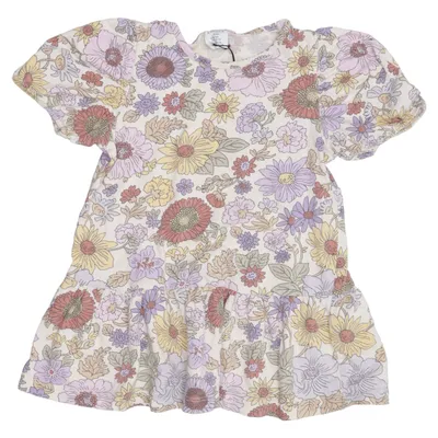 Kjole (Beige, Flerfarvet) fra Lindex Kids Bomuld