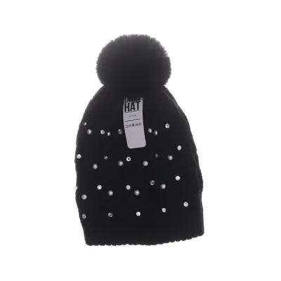 Pompon muts (Zwart) van Ladies Acryl