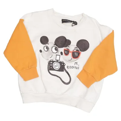 Sweatshirt (Hvid, Orange, Sort) fra Mini Rodini Bomuld