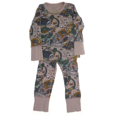 Pyjama (Roze, Meerkleurig) van Polarn O. Pyret Katoen, Elastaan