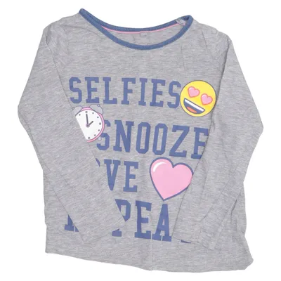 T-shirt à manches longues (Gris, Multicolore) de Emoji Coton, Viscose