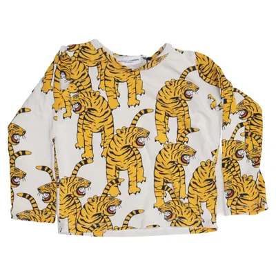 Långärmad t-shirt (Vit, Gul, Svart) från Mini Rodini Elastan, Ekologisk bomull