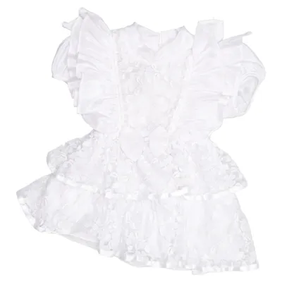 Robe de fille de fleur (Blanc) de TP Coton